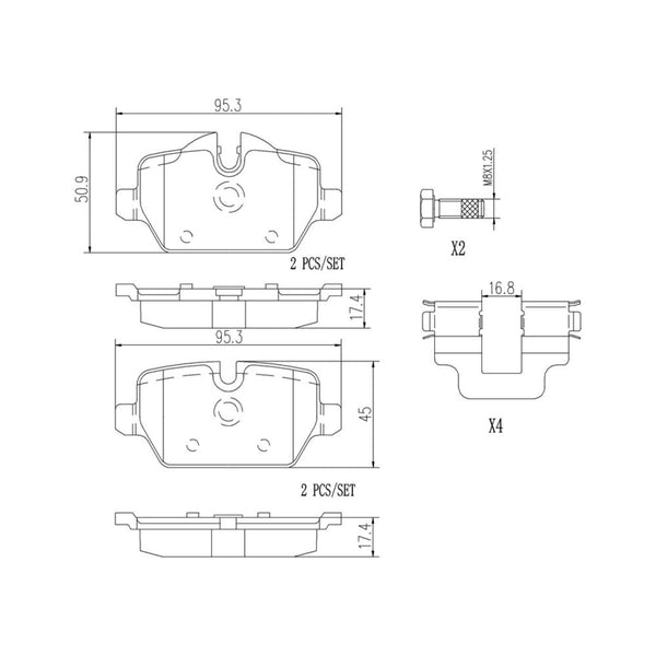 Balatas De Freno Trasera Para Bmw 120I 2007-2012