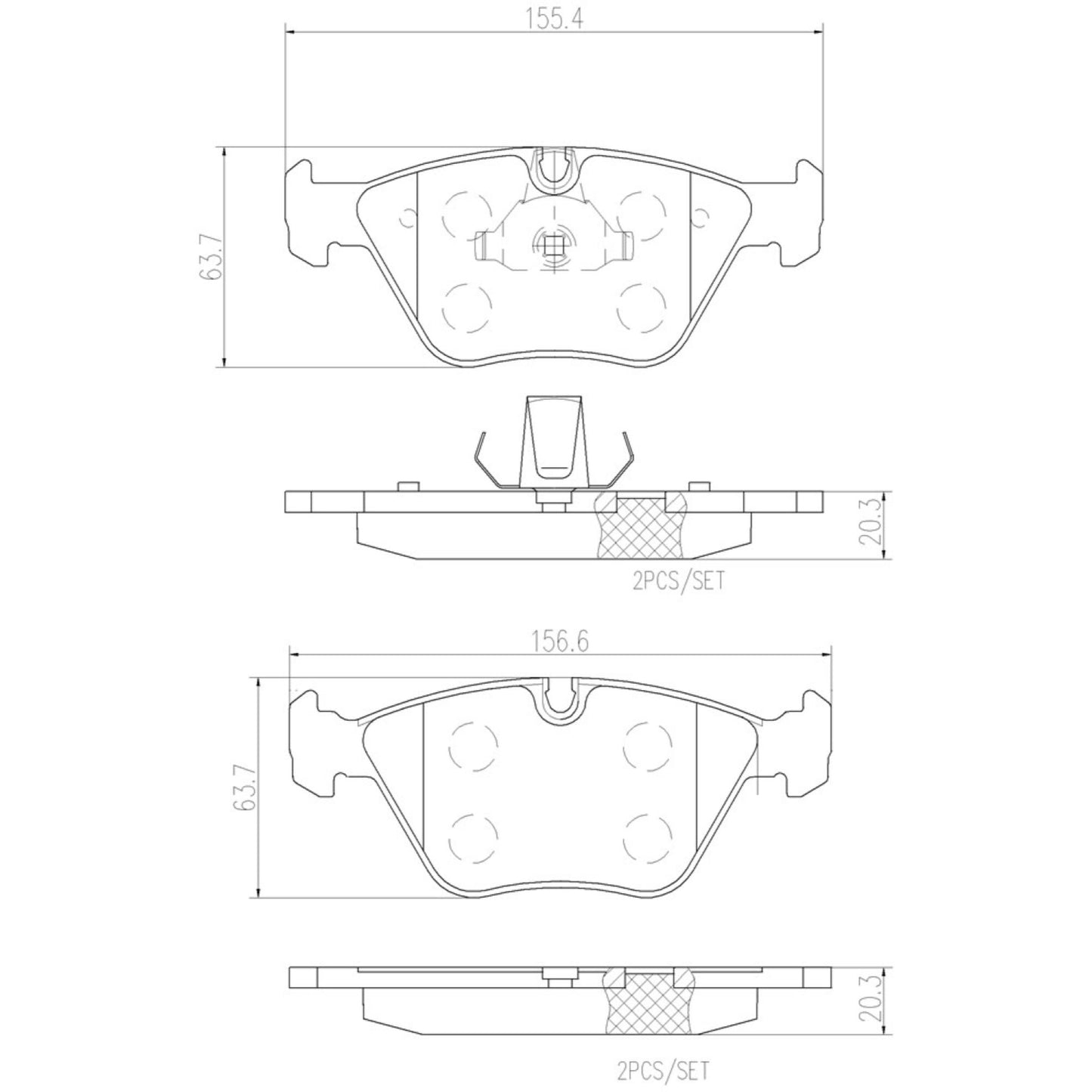 Balatas De Freno Delantera Para Bmw 330Ci 2001-2006