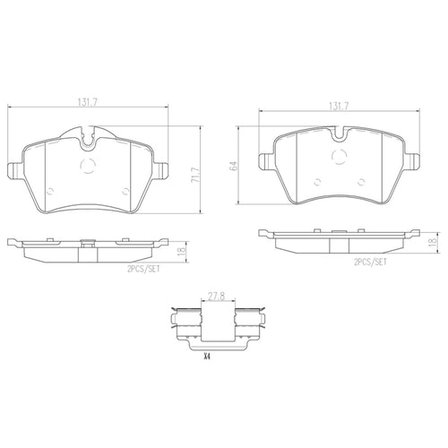 Balatas De Freno Delantera Para Mini Cooper 2012-2015