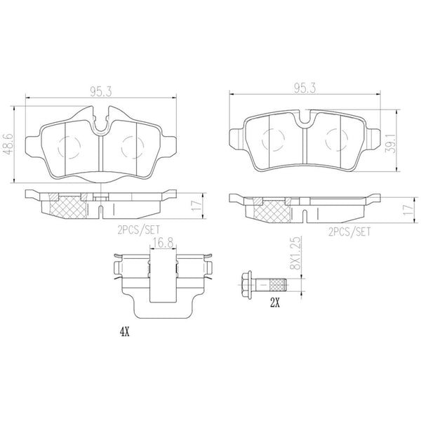 Balatas De Freno Trasera Para Mini Cooper 2007-2015
