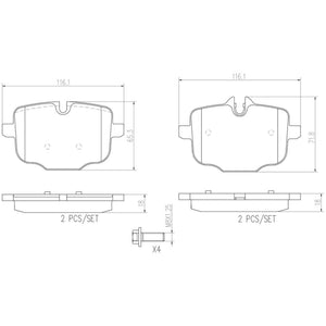 Balatas De Freno Trasera Para Bmw 650I 2012-2015
