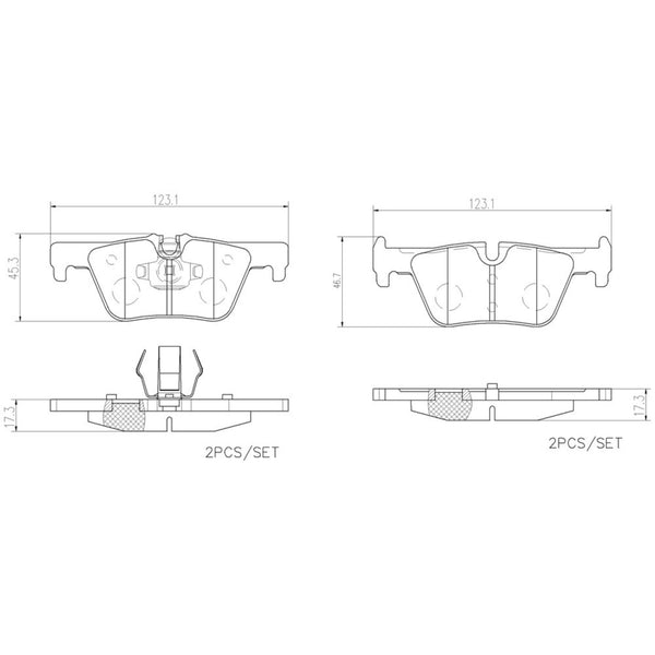 Balatas De Freno Trasera Para Bmw 328I 2012-2016