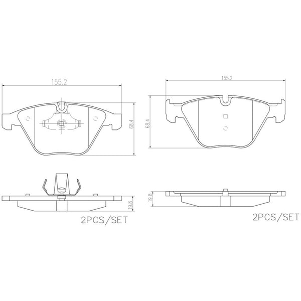 Balatas De Freno Delantera Para Bmw 645Ci 2005-2005