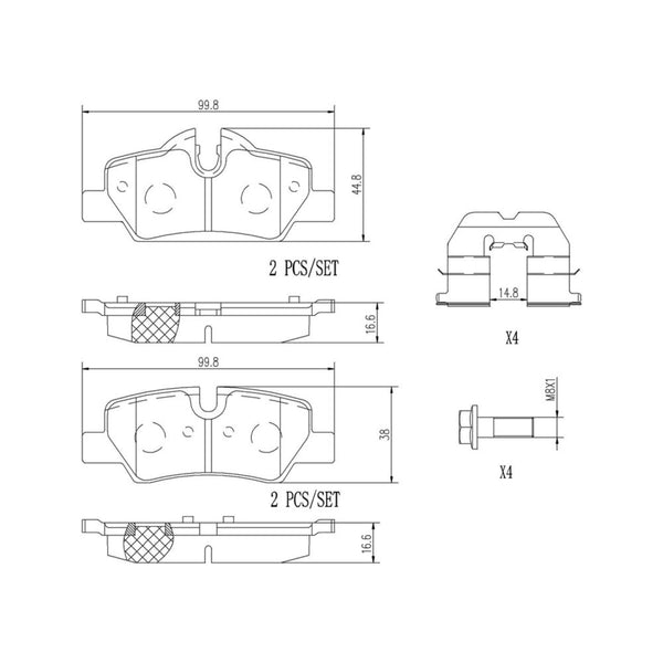 Balatas De Freno Trasera Para Mini Cooper 2013-2022