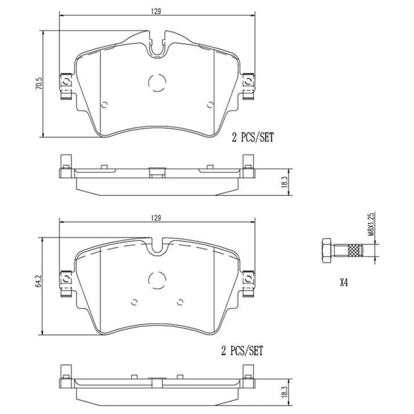 Balatas De Freno Delantera Para Mini Cooper 2013-2022