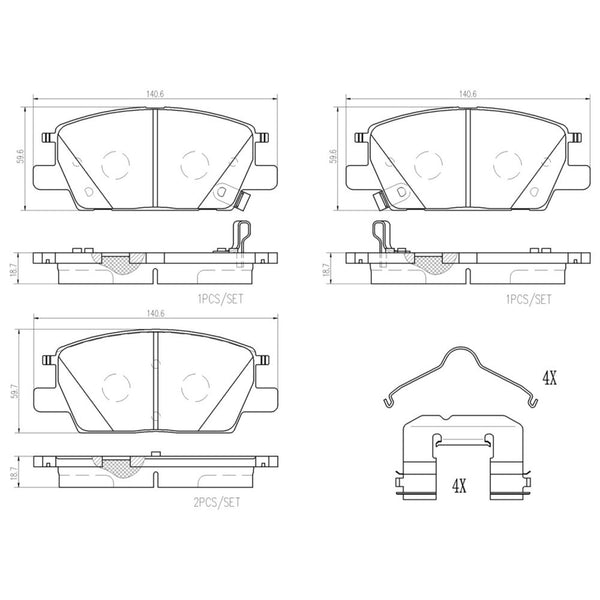 Balatas De Freno Delantera Para Chevrolet Malibu 2016-2020