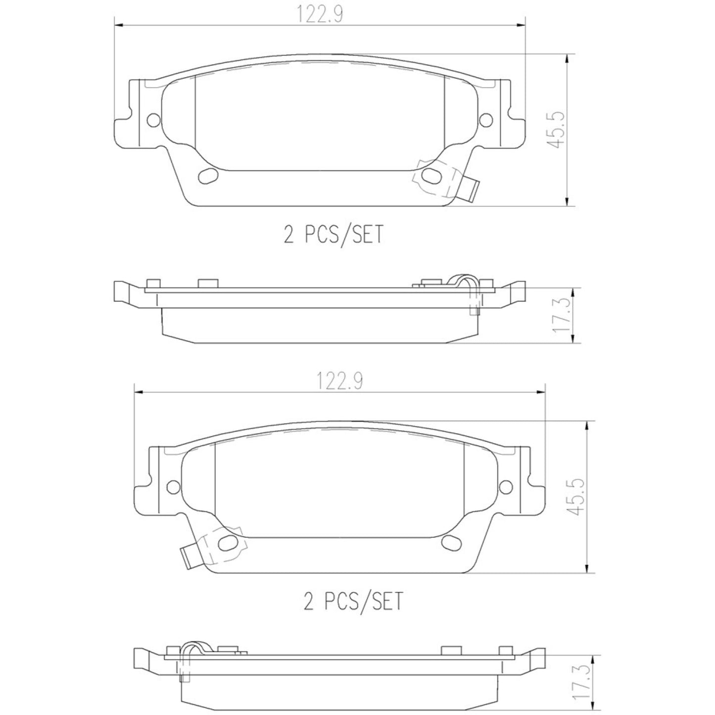 Balatas De Freno Trasera Para Cadillac Srx 2004-2007