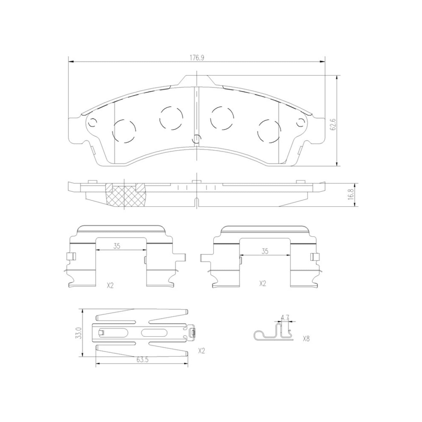 Balatas De Freno Delantera Para Chevrolet Trailblazer 2002-2005