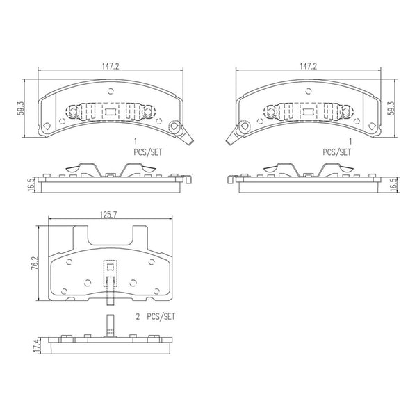 Balatas De Freno Delantera Para Dodge Ram 1500 1994-1999