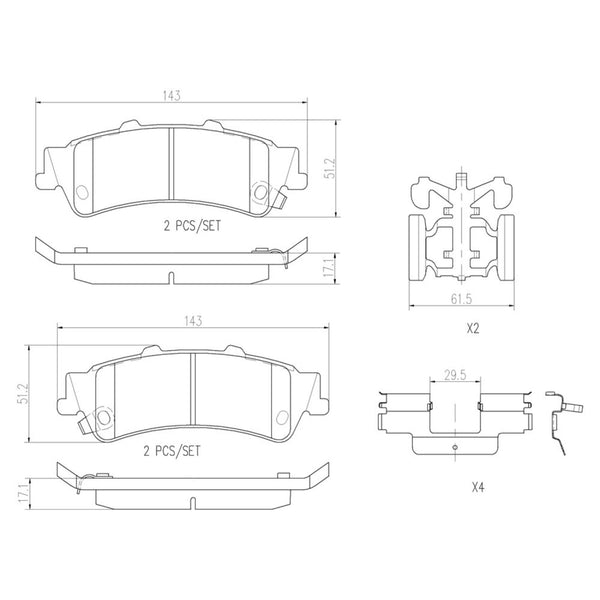 Balatas De Freno Trasera Para Cadillac Deville 2000-2005