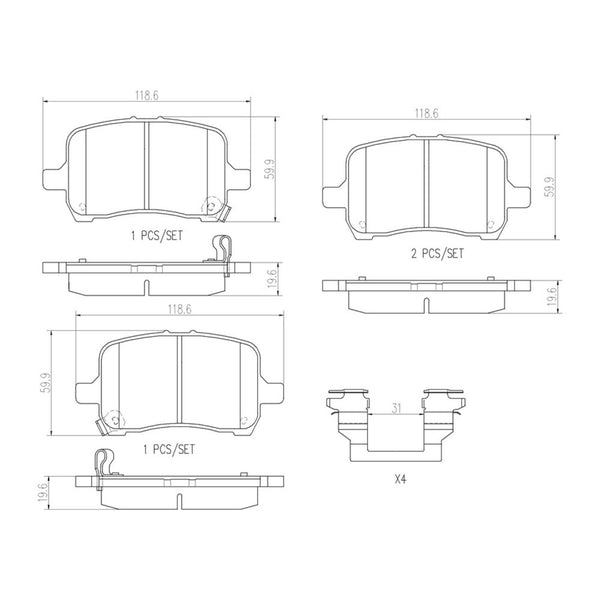 Balatas De Freno Delantera Para Chevrolet Malibu 2004-2006