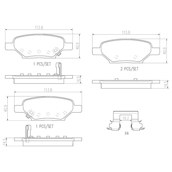 Balatas De Freno Trasera Para Chevrolet Malibu 2004-2007