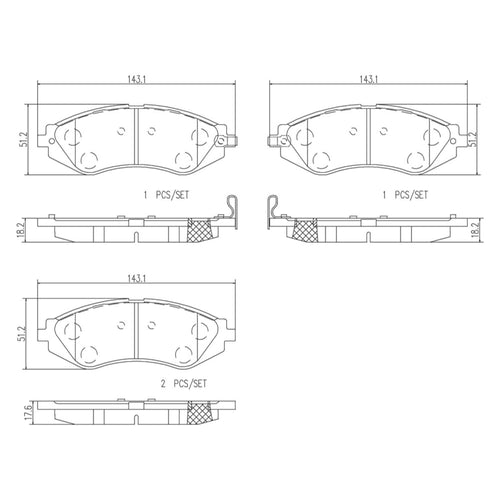 Balatas De Freno Delantera Para Chevrolet Aveo 2004-2018