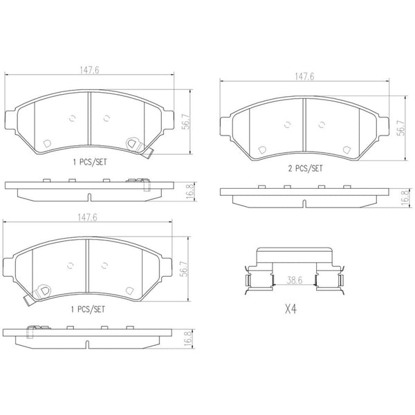 Balatas De Freno Delantera Para Buick Terraza 2005-2007