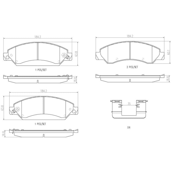 Balatas De Freno Delantera Para Chevrolet Silverado 1500 2005-2007