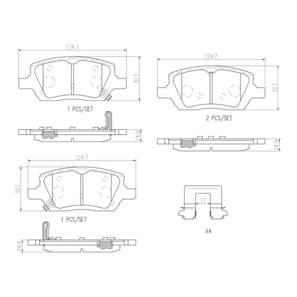 Balatas De Freno Trasera Para Buick Terraza 2005-2007