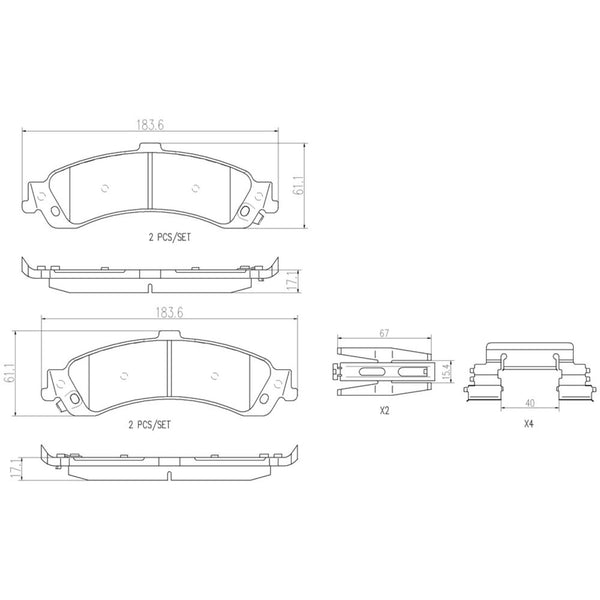 Balatas De Freno Trasera Para Chevrolet Avalanche 1500 2002-2006