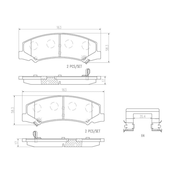 Balatas De Freno Delantera Para Chevrolet Impala 2006-2008