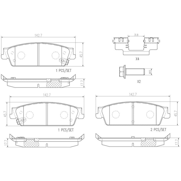 Balatas De Freno Trasera Para Cadillac Escalade 2007-2014