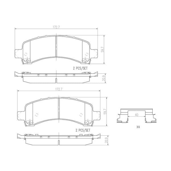 Balatas De Freno Trasera Para Chevrolet Express 3500 2003-2008