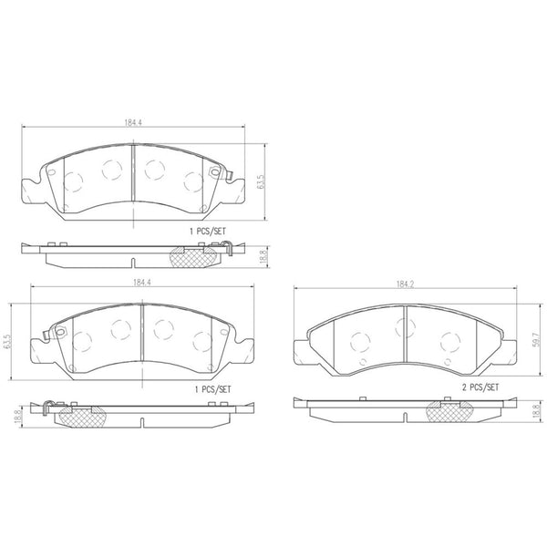 Balatas De Freno Delantera Para Chevrolet Silverado 1500 2005-2013