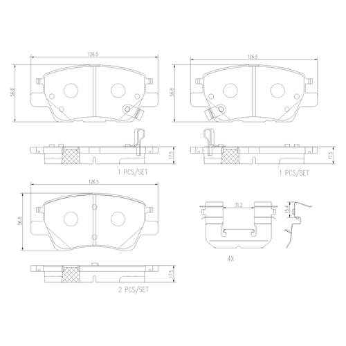 Balatas De Freno Delantera Para Chevrolet Volt 2016-2019