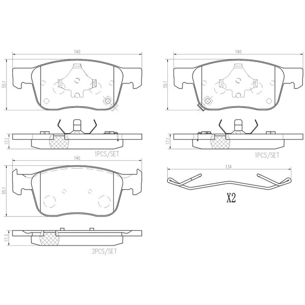Balatas De Freno Delantera Para Chevrolet Aveo 2019-2023