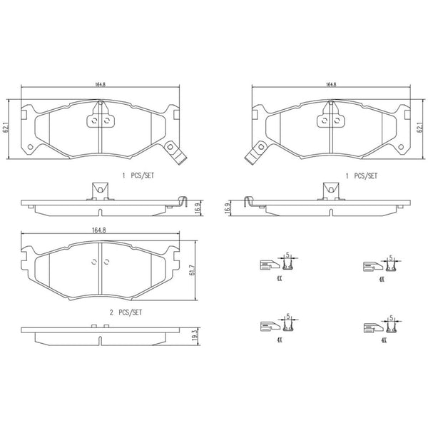 Balatas De Freno Delantera Para Chrysler Town & Country 1991-1994