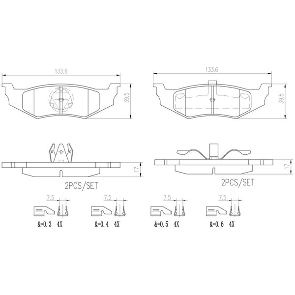 Balatas De Freno Trasera Para Chrysler 300M 2000-2000