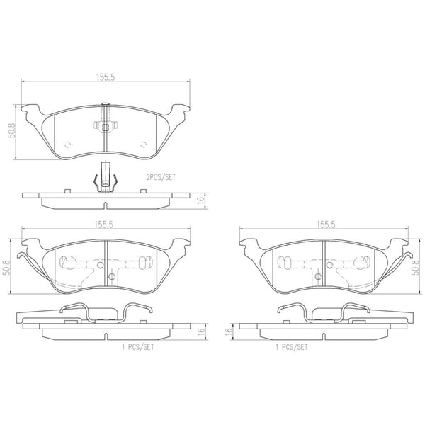 Balatas De Freno Trasera Para Chrysler Town & Country 2001-2007