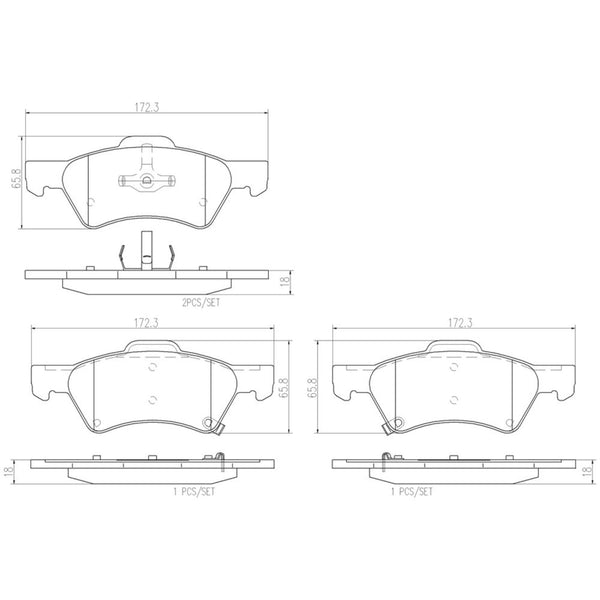 Balatas De Freno Delantera Para Chrysler Town & Country 2001-2007