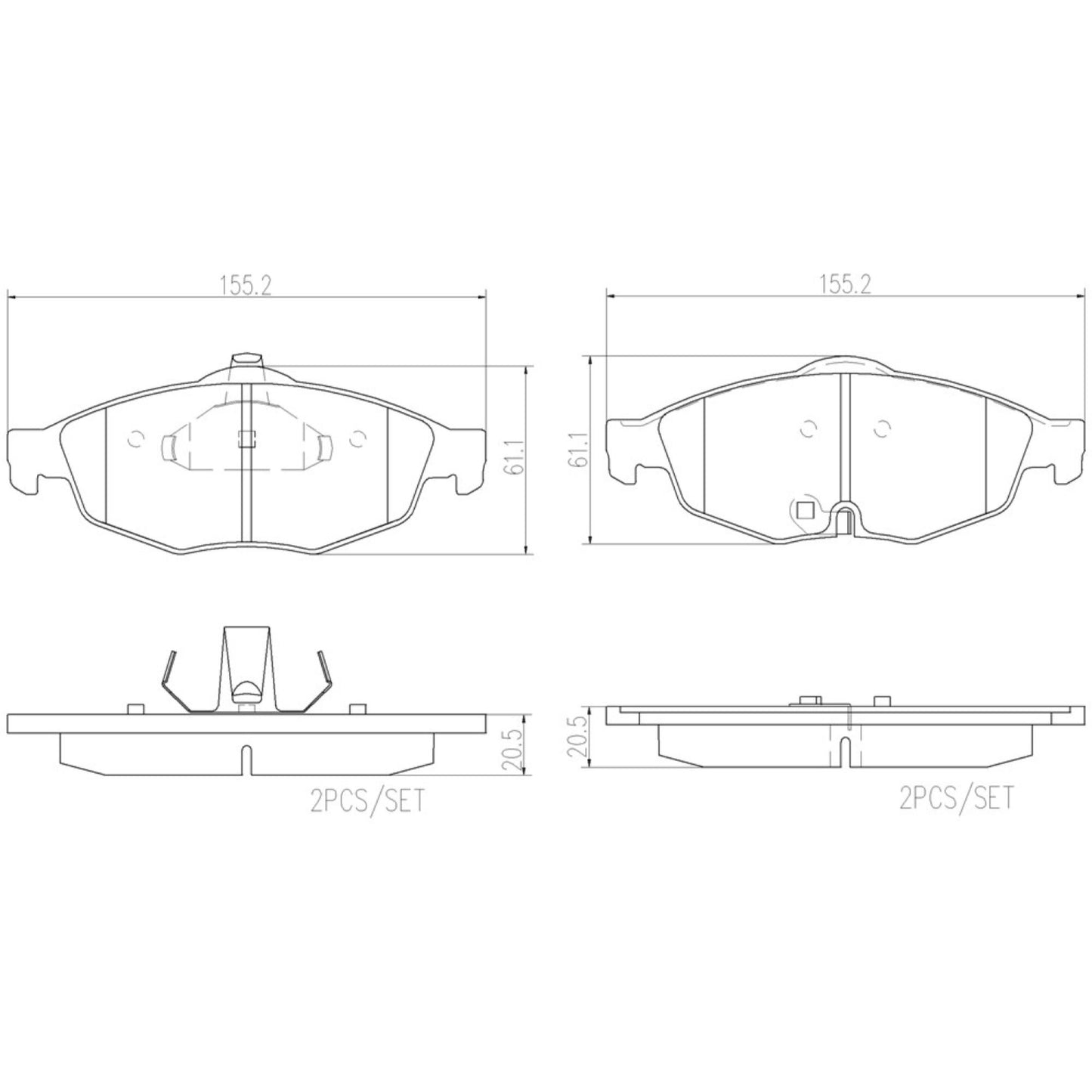 Balatas De Freno Delantera Para Chrysler Sebring 2001-2006