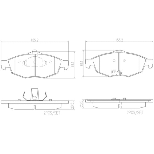 Balatas De Freno Delantera Para Chrysler Sebring 2001-2006