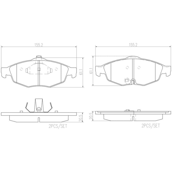 Balatas De Freno Delantera Para Chrysler Sebring 2001-2006