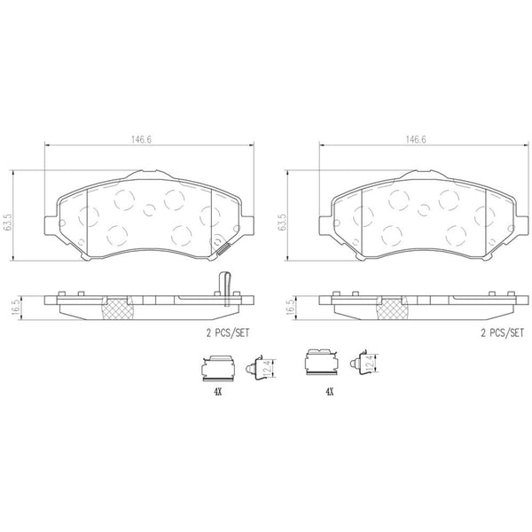 Balatas De Freno Delantera Para Jeep Wrangler 2007-2017