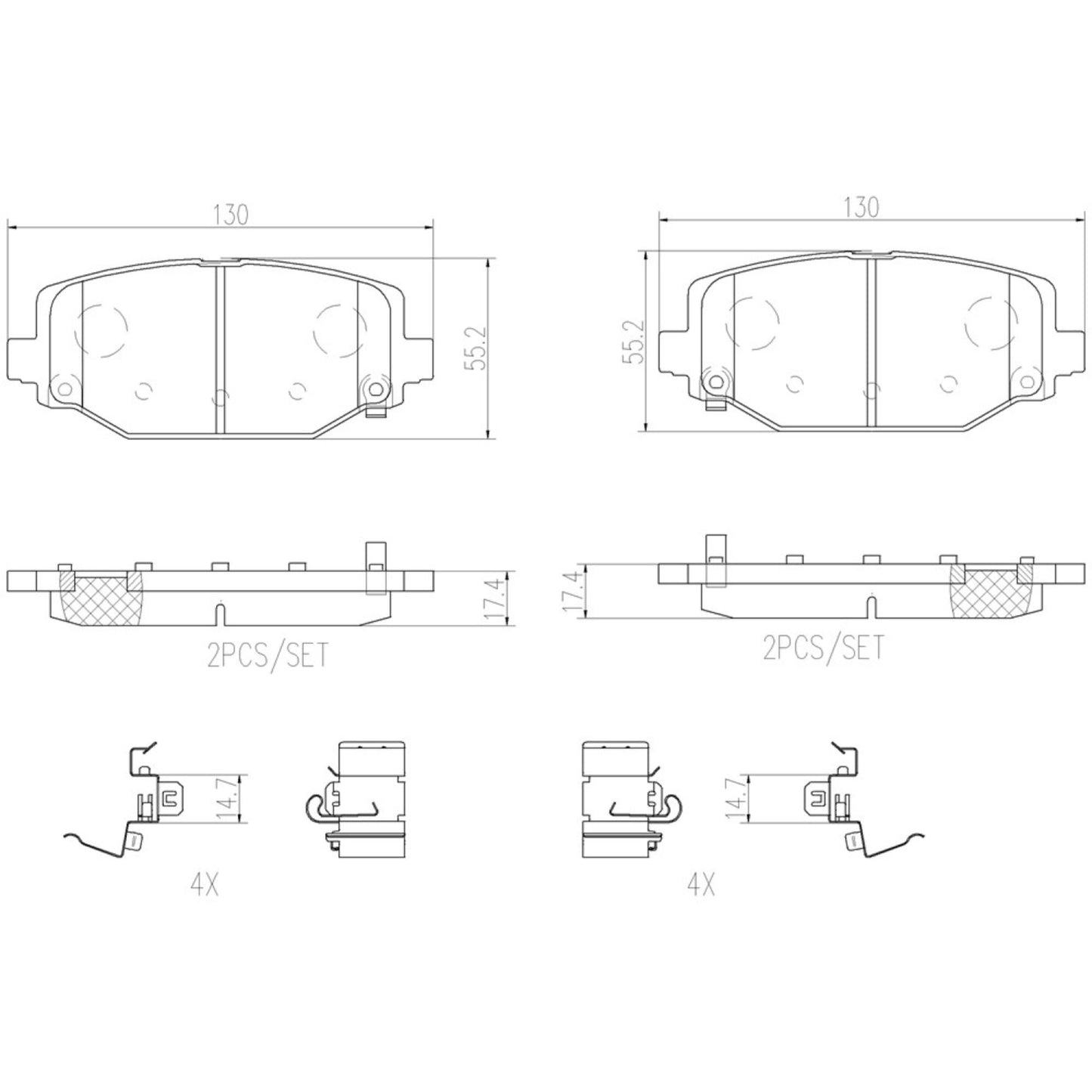 Balatas De Freno Trasera Para Volkswagen Routan 2009-2014