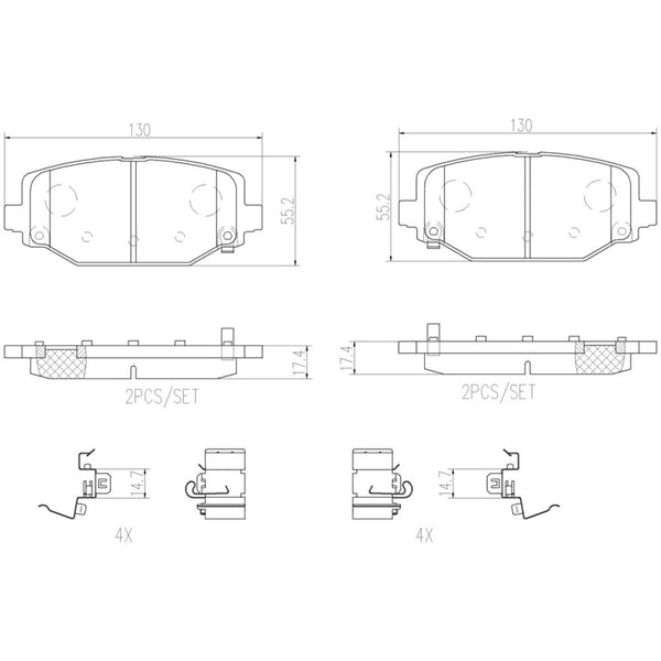 Balatas De Freno Trasera Para Volkswagen Routan 2009-2014