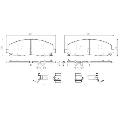 Balatas De Freno Delantera Para Volkswagen Routan 2009-2014