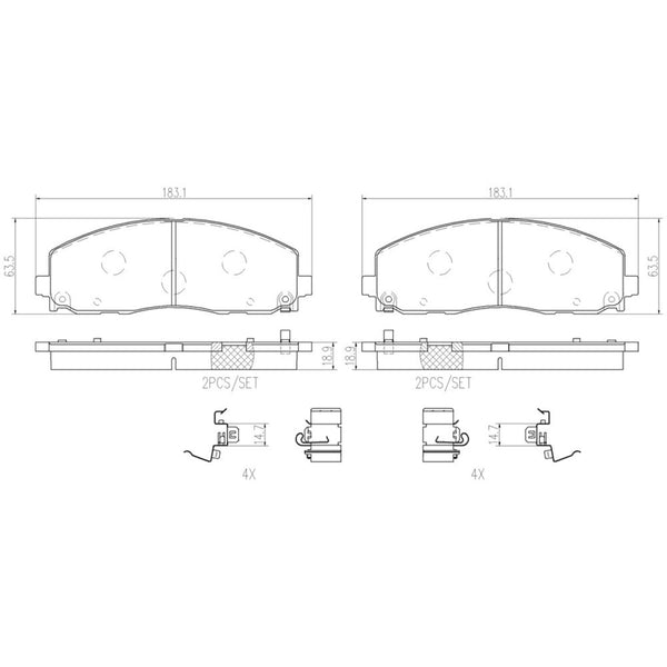 Balatas De Freno Delantera Para Volkswagen Routan 2009-2014