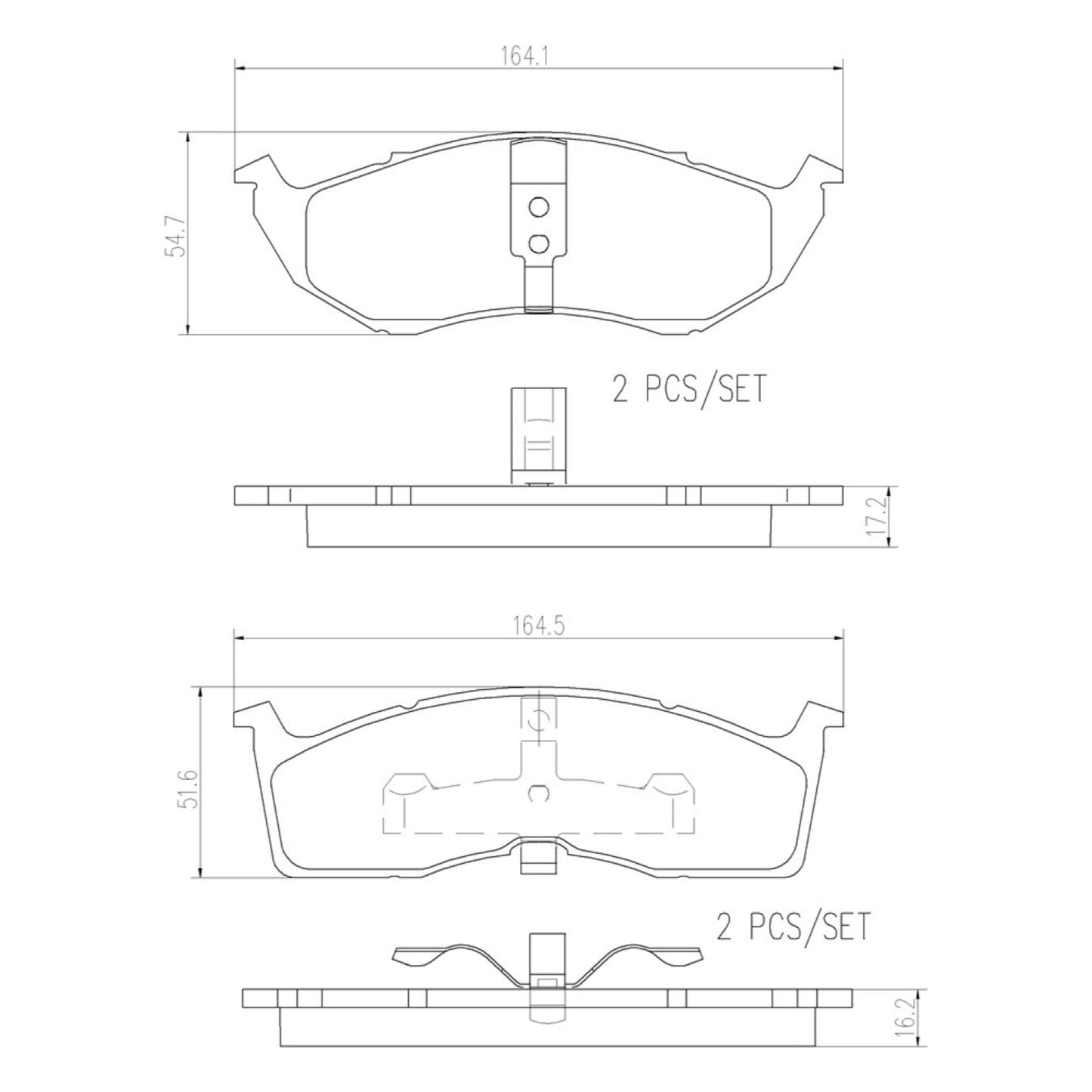 Balatas De Freno Delantera Para Chrysler 300M 1999-2004