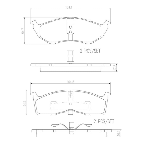 Balatas De Freno Delantera Para Chrysler 300M 1999-2004
