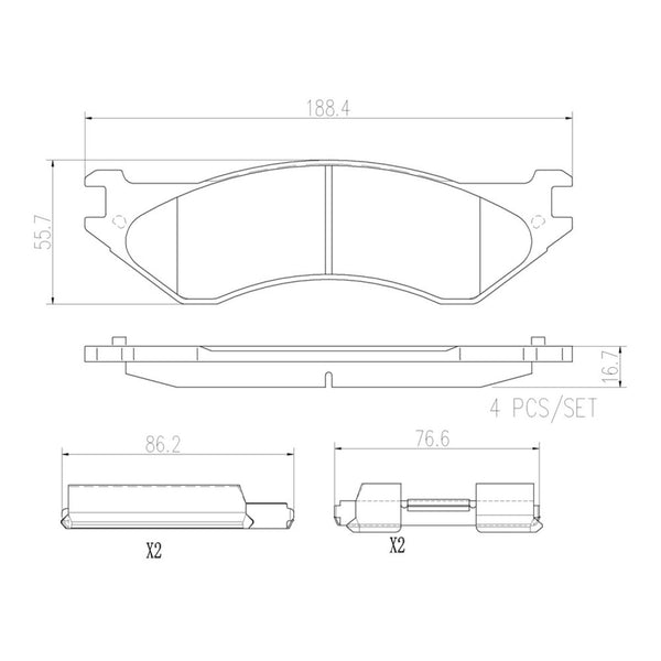 Balatas De Freno Delantera Para Dodge B1500 1998-1998