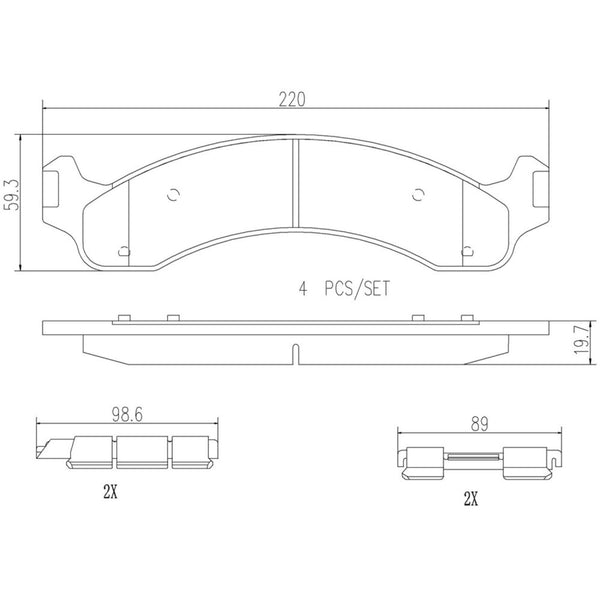 Balatas De Freno Delantera Para Dodge Ram 2500 2000-2002