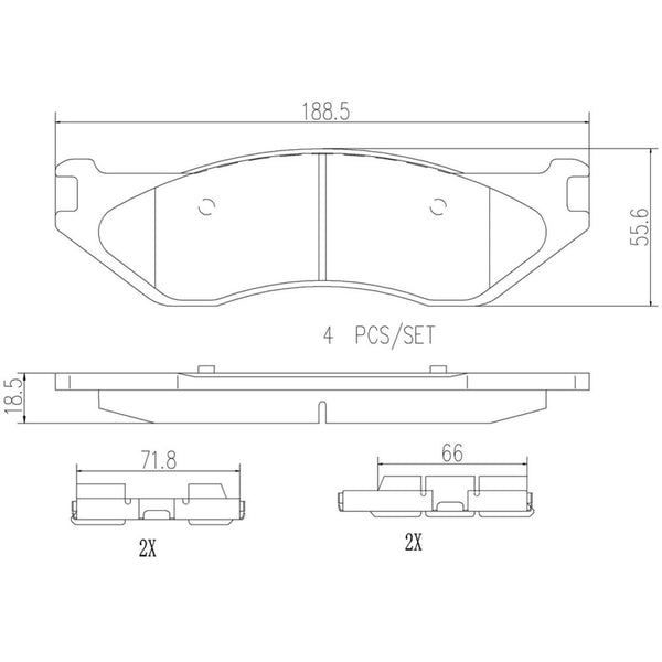 Balatas De Freno Delantera Para Dodge Durango 2003-2004