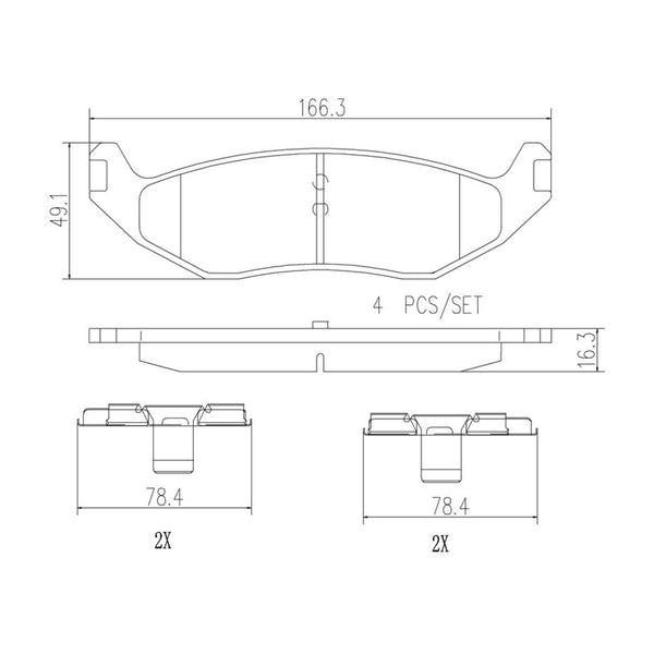 Balatas De Freno Trasera Para Dodge Durango 2003-2009