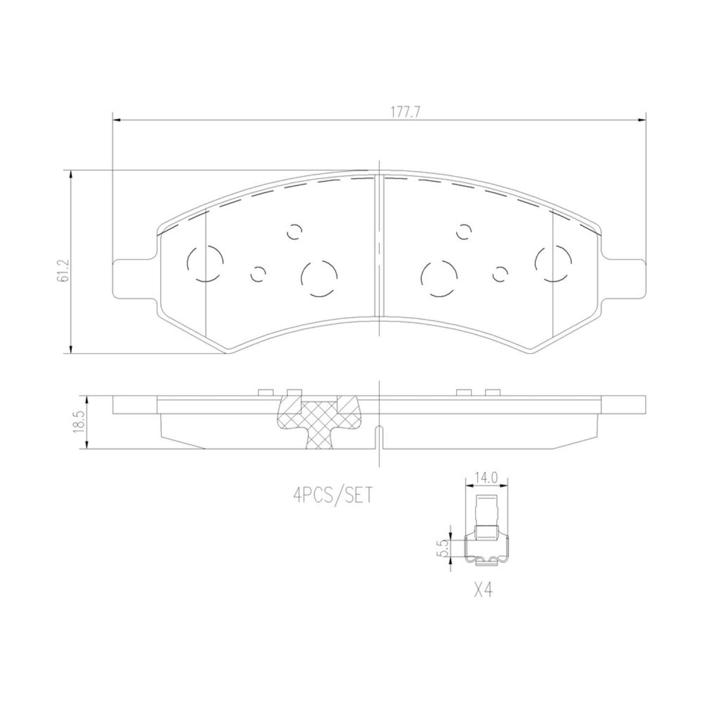 Balatas De Freno Delantera Para Dodge Dakota 2005-2012