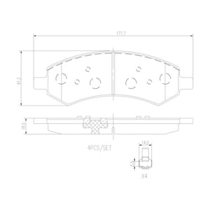 Balatas De Freno Delantera Para Dodge Dakota 2005-2012