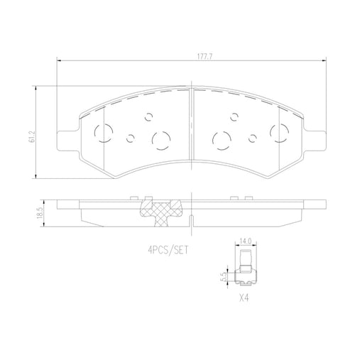 Balatas De Freno Delantera Para Dodge Dakota 2005-2012
