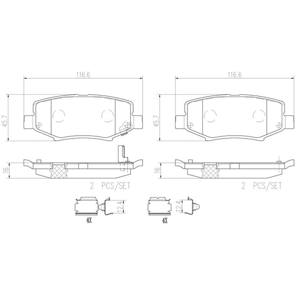 Balatas De Freno Trasera Para Jeep Wrangler 2007-2017