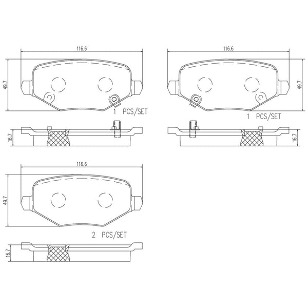 Balatas De Freno Trasera Para Volkswagen Routan 2009-2014